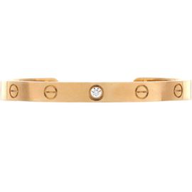 Pre-Owned Cartier Pre-Owned Cartier Love 1 Diamond Cuff Bracelet 18K Yellow Gold with Diamond