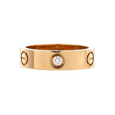 Pre-Owned Cartier Pre-Owned Cartier Love 3 Diamonds Band Ring 18K Yellow Gold with Diamonds