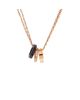 Pre-owned Cartier Pre-Owned Cartier Love 3 Ring Pendant Necklace 18K Rose Gold and Ceramic with Diamonds, 16.5 - 1