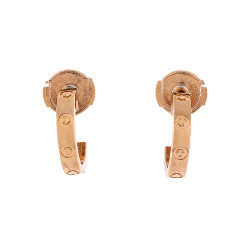 Pre-Owned Cartier Pre-Owned Cartier Love Hoop Earrings 18K Rose Gold Small