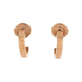 Pre-Owned Cartier Pre-Owned Cartier Love Hoop Earrings 18K Rose Gold Small