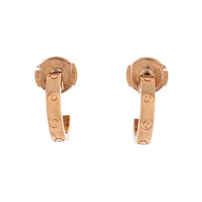 Pre-Owned Cartier Pre-Owned Cartier Love Hoop Earrings 18K Rose Gold Small
