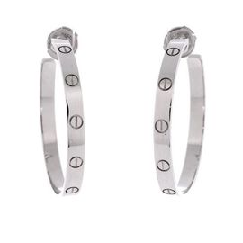 Pre-Owned Cartier Pre-Owned Cartier Love Hoop Earrings 18K White Gold Large