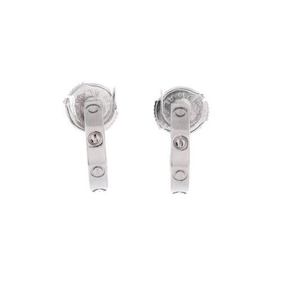 Pre-Owned Cartier Pre-Owned Cartier Love Hoop Earrings 18K White Gold Small