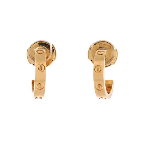 Pre-Owned Cartier Pre-Owned Cartier Love Hoop Earrings 18K Yellow Gold Small