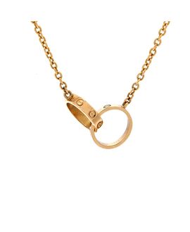 Pre-owned Cartier Pre-Owned Cartier Love Interlocking Necklace 18K Gold, 17.75
