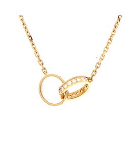 Pre-owned Cartier Pre-Owned Cartier Love Interlocking Necklace 18K Gold and Diamonds