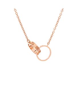 Pre-owned Cartier Pre-Owned Cartier Love Interlocking Necklace 18K Rose Gold, 16.75"