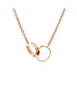 Pre-owned Cartier Pre-Owned Cartier Love Interlocking Necklace 18K Rose Gold, 18.5"