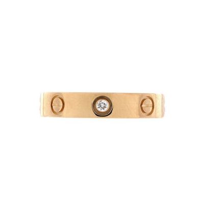 Pre-Owned Cartier Pre-Owned Cartier Love Wedding Band 1 Diamond Ring 18K Yellow Gold with Diamond