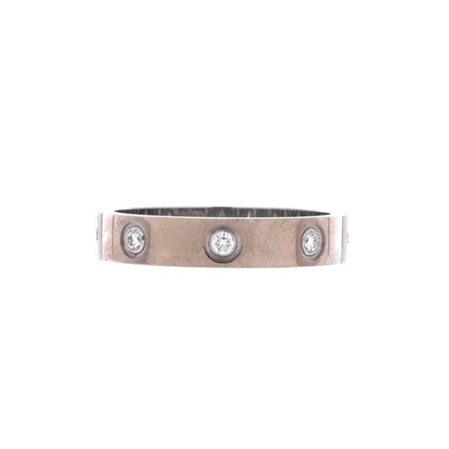 Pre-Owned Cartier Pre-Owned Cartier Love Wedding Band 8 Diamonds Ring 18K White Gold with Diamonds