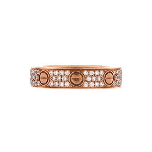 Pre-Owned Cartier Pre-Owned Cartier Love Wedding Band Pave Diamonds Ring 18K Rose Gold and Diamonds