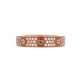 Pre-Owned Cartier Pre-Owned Cartier Love Wedding Band Pave Diamonds Ring 18K Rose Gold and Diamonds