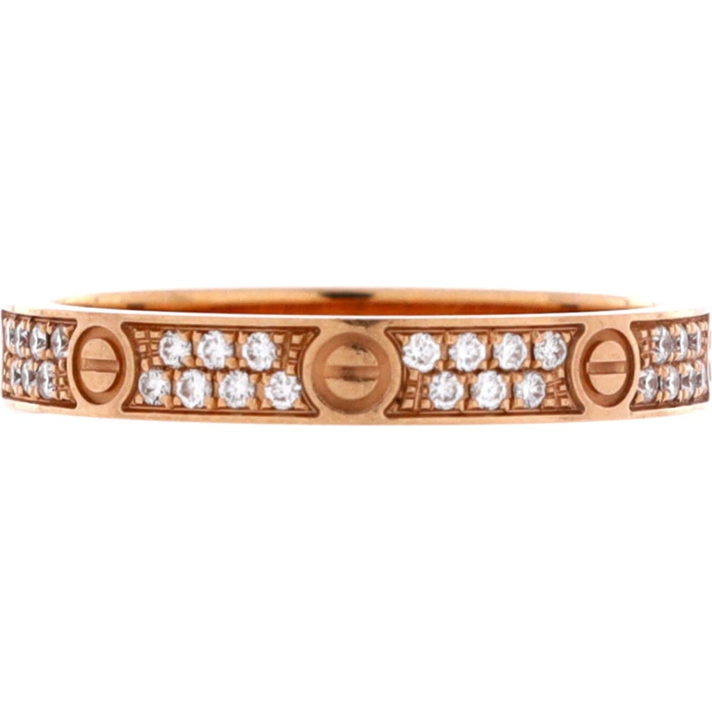 Pre-Owned Cartier Pre-Owned Cartier Love Wedding Band Pave Diamonds Ring 18K Rose Gold and Diamonds Small