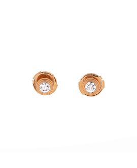 Pre-owned Cartier Pre-Owned Cartier Medium d'Amour Stud Earrings 18K Rose Gold with Diamonds