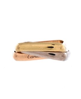 Pre-owned Cartier Pre-Owned Cartier Medium Trinity Cushion Ring 18K Tricolor Gold