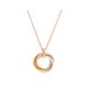 Pre-owned Cartier Pre-Owned Cartier Medium Trinity Pendant Necklace 18K Tricolor Gold with Pave Diamonds, 16.25 - 1