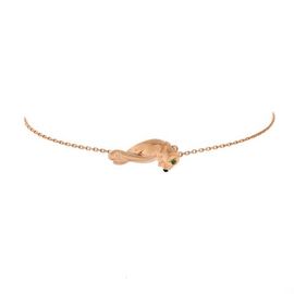 Pre-Owned Cartier Pre-Owned Cartier Panthere de Cartier Single Chain Bracelet 18K Rose Gold with Tsavorite and Onyx Mini