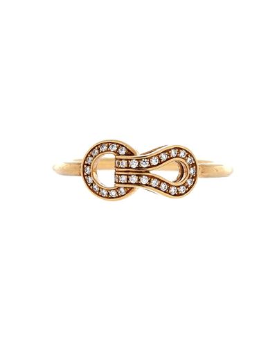Pre-owned Cartier Pre-Owned Cartier Small Agrafe Vine Ring 18K Gold with Diamonds