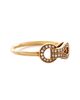 Pre-owned Cartier Pre-Owned Cartier Small Agrafe Vine Ring 18K Gold with Diamonds - 2