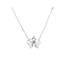 Pre-owned Cartier Pre-Owned Cartier Small Caresse D'Orchidees Necklace 18K White Gold with Diamonds, 16