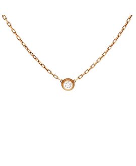 Pre-owned Cartier Pre-Owned Cartier Small Cartier D'Amour Pendant Necklace 18K Gold and Diamond, 14.75