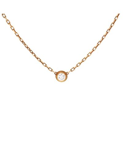 Pre-owned Cartier Pre-Owned Cartier Small Cartier D'Amour Pendant Necklace 18K Gold and Diamond, 14.75