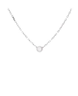 Pre-owned Cartier Pre-Owned Cartier Small Cartier D'Amour Pendant Necklace 18K White Gold with Diamond, 14.5
