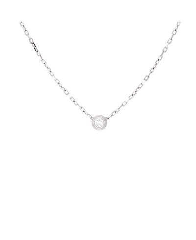 Pre-owned Cartier Pre-Owned Cartier Small Cartier D'Amour Pendant Necklace 18K White Gold with Diamond, 14.5