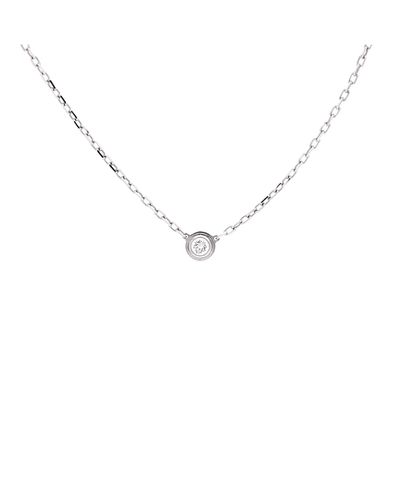 Pre-owned Cartier Pre-Owned Cartier Small Cartier D'Amour Pendant Necklace 18K White Gold with Diamond, 14.75