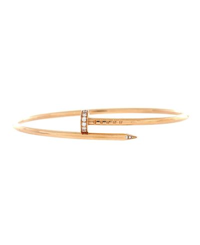 Pre-owned Cartier Pre-Owned Cartier Small Juste un Clou Bracelet 18K Rose Gold with Diamonds