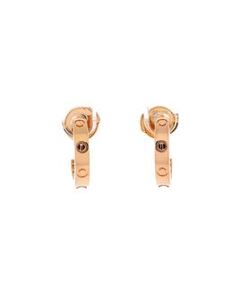 Pre-owned Cartier Pre-Owned Cartier Small Love Hoop Earrings 18K Rose Gold