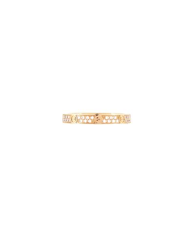 Pre-owned Cartier Pre-Owned Cartier Small Love Wedding Band Pave Diamonds Ring 18K Gold and Diamonds