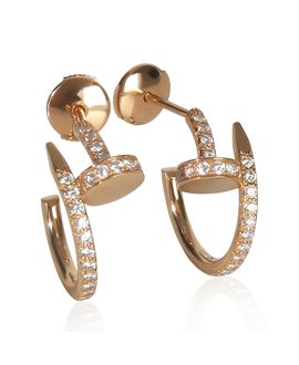 Pre-owned Cartier Pre-Owned Cartier Small Model Juste Un Clou Hoop 18k Rose Gold Earrings