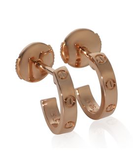Pre-owned Cartier Pre-Owned Cartier Small Model Love Hoop 18k Rose Gold Earrings