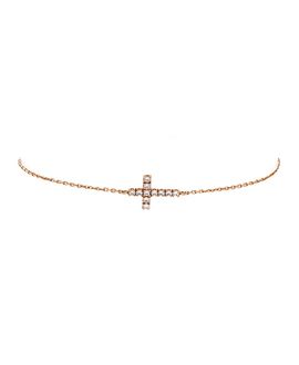 Pre-owned Cartier Pre-Owned Cartier Symbols Cross Bracelet 18K Rose Gold with Diamonds