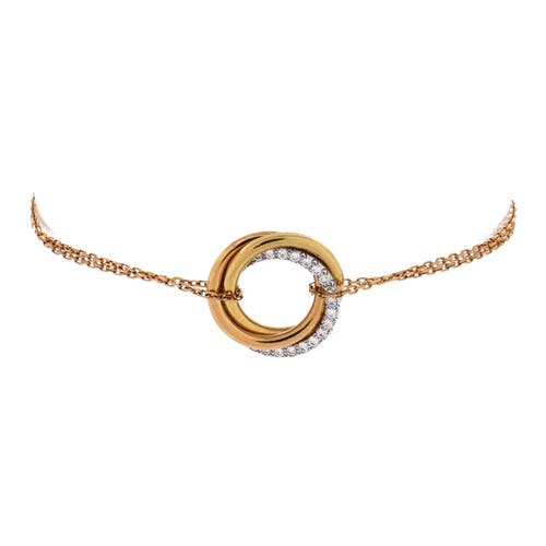 Pre-Owned Cartier Pre-Owned Cartier Trinity Chain Bracelet 18K Tricolor Gold and Diamonds
