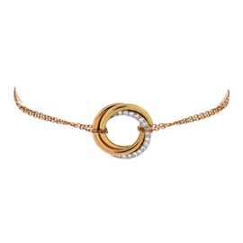 Pre-Owned Cartier Pre-Owned Cartier Trinity Chain Bracelet 18K Tricolor Gold and Diamonds