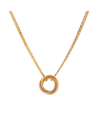 Pre-owned Cartier Pre-Owned Cartier Trinity Choker Necklace 18K Tricolor Gold, 16.25