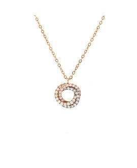Pre-owned Cartier Pre-Owned Cartier Trinity Choker Necklace 18K Tricolor Gold with Pave Diamonds, 15.75