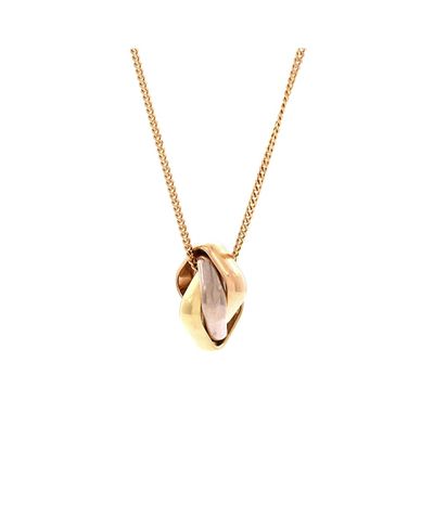 Pre-owned Cartier Pre-Owned Cartier Trinity Cushion Pendant Necklace 18K Tricolor Gold, 19.5