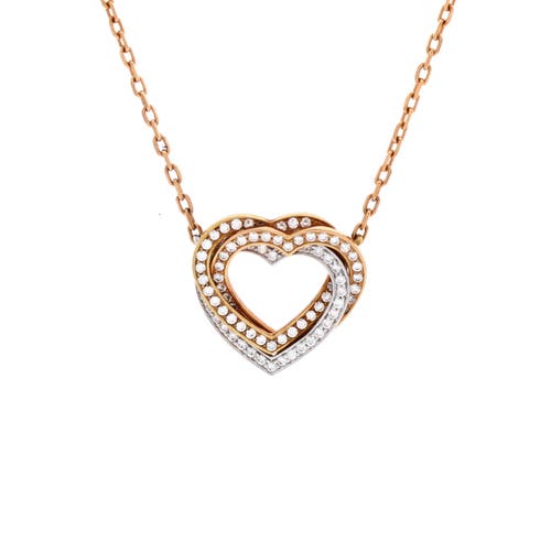Pre-Owned Cartier Pre-Owned Cartier Trinity de Cartier Heart Pendant Necklace 18K Tricolor Gold with Pave Diamonds