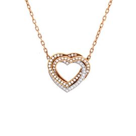 Pre-Owned Cartier Pre-Owned Cartier Trinity de Cartier Heart Pendant Necklace 18K Tricolor Gold with Pave Diamonds