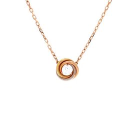 Pre-Owned Cartier Pre-Owned Cartier Trinity Diamond Pendant Necklace 18K Tricolor Gold and Diamond
