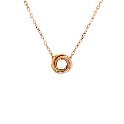 Pre-Owned Cartier Pre-Owned Cartier Trinity Diamond Pendant Necklace 18K Tricolor Gold and Diamond