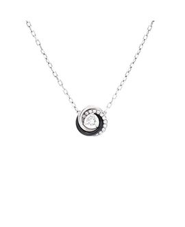 Pre-owned Cartier Pre-Owned Cartier Trinity Diamond Pendant Necklace 18K White Gold with Diamonds and Ceramic, 16.25