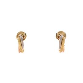 Pre-Owned Cartier Pre-Owned Cartier Trinity Hoop Earrings 18K Tricolor Gold 13mm