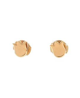 Pre-owned Cartier Pre-Owned Cartier Tulip Flower Stud Earrings 18K Rose Gold