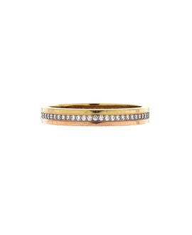 Pre-Owned Cartier Pre-Owned Cartier Vendome Louis Cartier Wedding Band Ring 18K Tricolor Gold with Diamonds