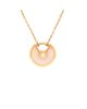 Pre-owned Cartier Pre-Owned Cartier Xs Amulette de Cartier Pendant Necklace 18K Rose Gold with Pink Opal and Diamond, 16.25 - 1
